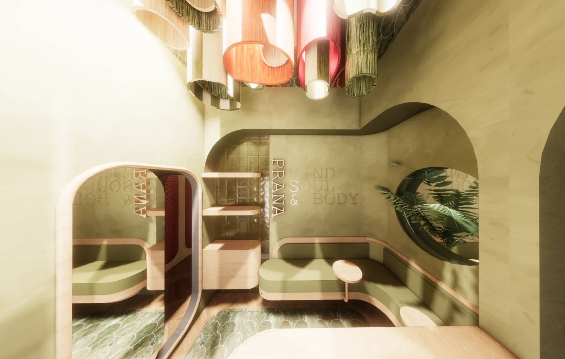 Pilates studio interior render