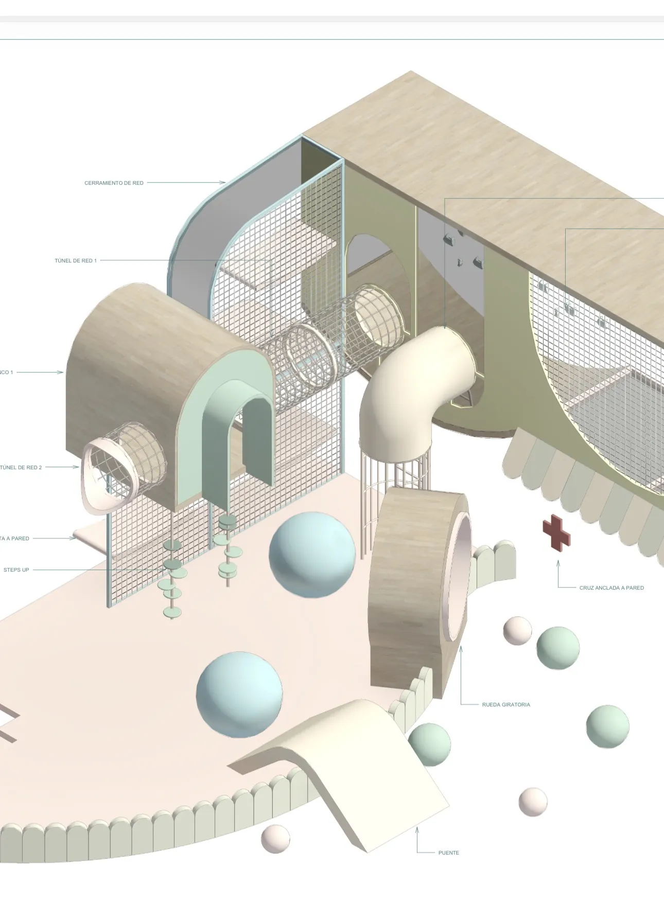 SkyPop Playground axonometric study